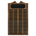 14" x 25" American Walnut Roster Plaque w/ 72 Plates
