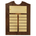 9" x 12"/Plates 7/8" x 2 3/4" American Walnut 12 Plate Perpetual Plaque with Brushed Brass Plates