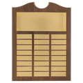 11" x 15"/Plates 7/8" x 2 3/4" American Walnut 24 Plate Perpetual Plaque with Brushed Brass Plates