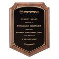 Walnut Plaque with Gold Border Laserable Black Brass 11" x 15" American Plate