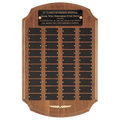 12" x 18"/Plates 1" x 2" American Walnut 40 Plate Perpetual Plaque with Black Brass Plates/Gold Trim