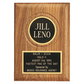 Jewelers Black Laserable Black Plate and 2 1/2" Disc on an American Walnut Plaque- Sheffield Series