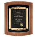 Walnut Frame with Black Velour Background and Back Laser Engravable Plate in an Antique Bronze 14" x 17" American Finished Frame Casting