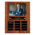 10 1/2" x 13" American Walnut 12 Plate Photo Plaque w/Black Brass Plates-Holds 5" x 7" Photo