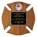 10" x 10" American Walnut Maltese Cross Plaque w/Black Brass Plate and 2" Insert (sold separately)