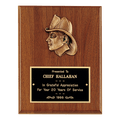 8" x 10" American Walnut Plaque with Firefighter Relief and Black Brass Plate