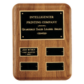 8" x 10 1/2"/Plates 1 1/4" x 2 1/2" American Walnut AirFlyte Edge Quarterly Award Perpetual Plaque wth Black Brass Plates