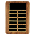 11" x 15"/Plates 1 1/2" x 3 3/4" American Walnut 12 Plate Perpetual Plaque with Black Brass Header Plate