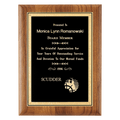 7" x 9" Coventry Series American Walnut Plaque with Gold Florentine Border Textured Black LaserFX Plate