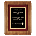 Walnut Airflyte Frame w/Maroon Velour & Black 12" x 15" American Florentine LaserFX Plate