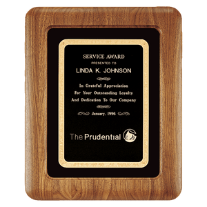 Walnut Airflyte Frame w/Black Velour & Black 12" x 15" American Florentine LaserFX Plate