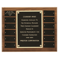 12" x 15"/Plates 1 1/2" x 3" American Walnut 12 Plate Perpetual Plaque with Black Brass Plates