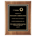 11" x 14" American Walnut Plaque with Black/Gold Florentine Border Textured Black LaserFX Plate