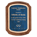 8" x 10 1/2" Coventry Series American Walnut Plaque with Gold Border Sapphire LaserFX Plate