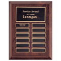 9" x 12" Airflyte Cherry Finish Perpetual Plaque with 12 Gold Border Black Laserable Brass Perpetual Plates
