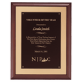 Cherry Finish Plaque with Black Laserable Brass Plate on a Gold 11" x 14" Hand Rubbed Embossed Back Plate