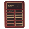 9" x 12" Rosewood Piano Finish 12 Perpetual Plates Plaque with Laserable Black Brass Plates
