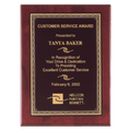 Rosewood Piano Finish Plaque with Gold Florentine Laserable Black Brass 11" x 14" Airflyte Premium Plate