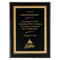 11" x 14" Airflyte Premium Black Piano Finish Plaque with Gold Florentine Border LaserFX Plate