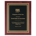 Rosewood Piano Finish Plaque, Black/Gold Embossed Back Plate & Black Brass 11" x 14" Plate