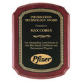 9" x 12" Airflyte Rosewood Piano Finish Plaque with Black Florentine Gold Border LaserFX Plate