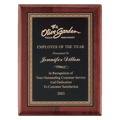 Rosewood Piano Finish Plaque with Gold Border Laserable Black Brass 7" x 9" Airflyte Premium PLate