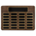 15" x 21"/Plates 1 1/2" x 3 3/4" American Walnut 24 Plate Perpetual Plaque with Black Brass Plates