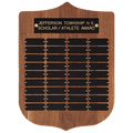 12" x 16"/Plates 7/8" x 2 1/2" American Walnut 36 Plate Perpetual Plaque with Black Brass Plates