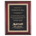 Rosewood Piano Finish Plaque with Gold Border Black 7" x 9" Airflyte Premium LaserFX Plate