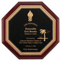 10" x 10" Octagonal Rosewood Piano Finish Plaque with Black Florentine LaserFX Plate