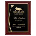 8" x 10 1/2" Airflyte Premium Rosewood Piano Finish Plaque with Shooting Star Accent Engraving Plate