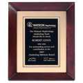 12" x 15" Airflyte Cherry Finish Frame wtih Gold Metal Background and Black and Gold LaserFX Florentine Border Plate
