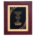 12" x 15" Airflyte Rosewood Piano Finish Frame with Gold Metal Background and Florentine Design Star Border Plate