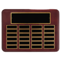 11" x 15"/Plates 7/8" x 2 3/4" Rosewood Piano Finish 24 Plate Perpetual Plaque with Black Brass Plates