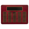 11" x 21"/Plates 7/8" x 2 3/4" Rosewood Piano Finish 40 Plate Perpetual Plaque with Black Brass Plates