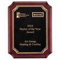 Rosewood Piano Finish Plaque with Gold Border Black 9" x 12" Airflyte LaserFX Plate