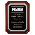 8" x 10 1/2" Rosewood High Gloss Plaque with Silver Florentine Border BlackTextured Plate