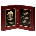 High Gloss Rosewood Book Award with Black Gold Border Plates