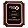 Rosewood High Gloss Plaque with Black Gold Florentine Border LaserFX Plate