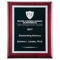 8" x 10" Airflyte Rosewood Piano Finish Plaque with Textured Black LaserFX Plate with Silver Florentine Border