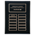 9" x 12" Airflyte Black Piano Finish 12 Plate Perpetual Plaque with Black Brass Plates
