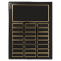 11" x 14" Airflyte Black Piano Finish 24 Plate Perpetual Plaque with Black Brass Plates