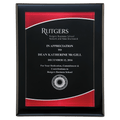 9" x 12" Airflyte Black Piano Finish Plaque with Red Border Acrylic Plate