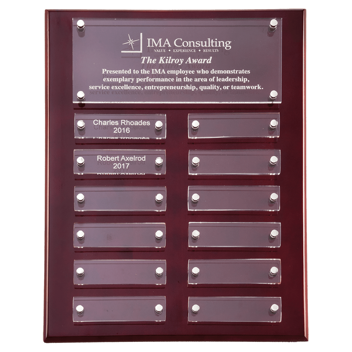 9x12 Rosewood High Gloss Plaque with Acrylic Engraving Plates