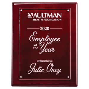 Rosewood 8x10 High Gloss Plaque wtih Acrylic Engraving Plate