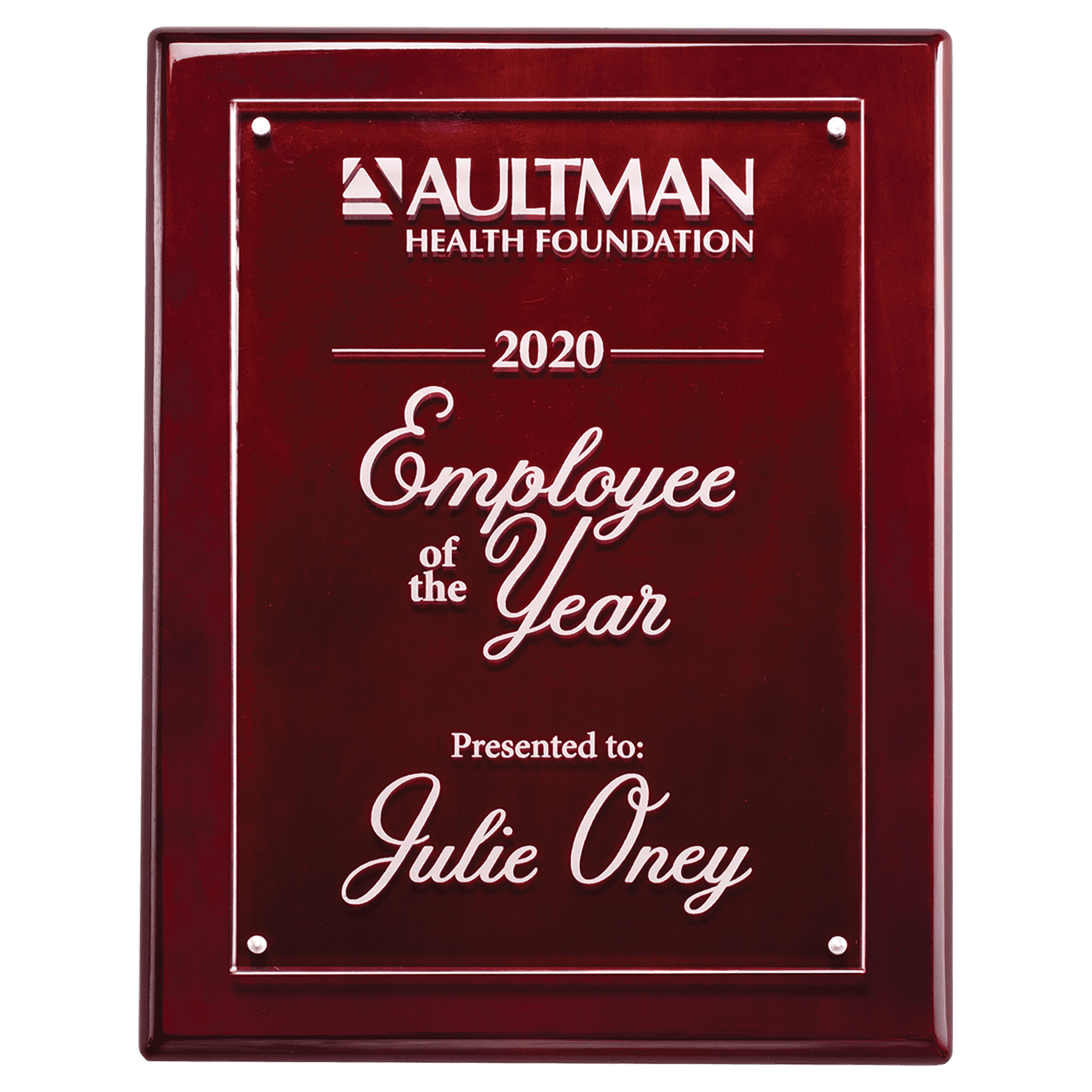 Rosewood 9x12 High Gloss Plaque with Acrylic Engraving Plate