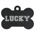 Black 1 1/4" x 3/4" Laserable Anodized Aluminum Bone Pet Tag