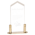 Small Clear Frosted Arrow Acrylic with Brass Base