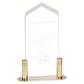 Large Clear Frosted Arrow Acrylic with Brass Base