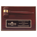 9" x 12" Rosewood Piano Finish Gavel Plaque with Black Laserable Brass Plate